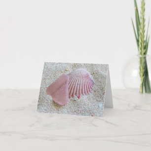 Notecard - Rosa Meerglas und Seashell Karte