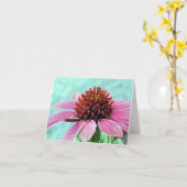 Notecard - rosa Sitzblende Karte (Gelbe Blume)