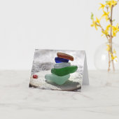 Notecard - Sea glass stacked Karte (Gelbe Blume)
