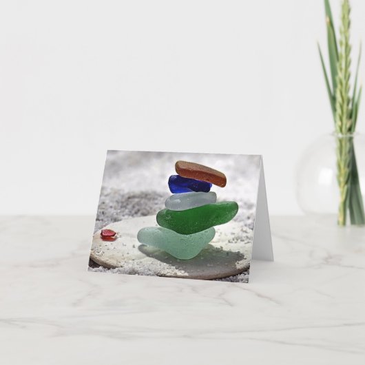 Notecard - Sea glass stacked Karte (Vorderseite)