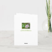 NOTECARD, "SOFT PALE LAVENDER RHODODENDRON" KARTE (Rückseite)