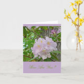 NOTECARD, "SOFT PALE LAVENDER RHODODENDRON" KARTE (Gelbe Blume)