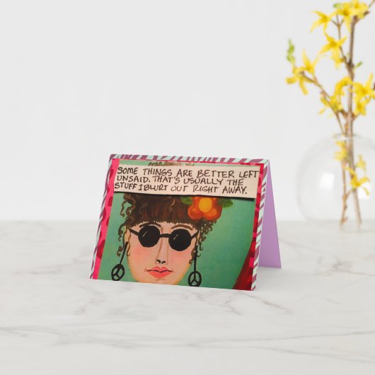 NOTECARD-SOME SACHEN SIND UNSAID. BESSERES LINKS KARTE (Gelbe Blume)