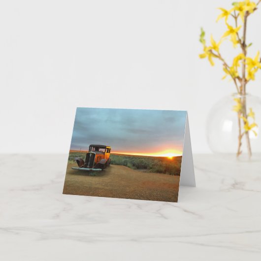 notecard Sonnenuntergang des Weges 66 (freier Raum Karte (Gelbe Blume)