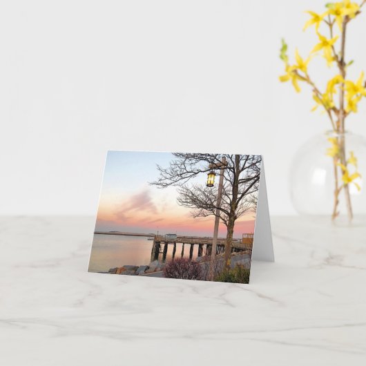 Notecard - Sunset Plymouth MA Karte (Gelbe Blume)