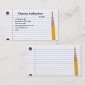 Notecard und Bleistift Visitenkarte (Vorne/Hinten)