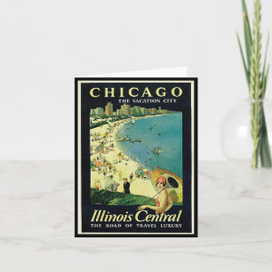 Notecard-Vintage Chicago-Reise Art-2 Karte