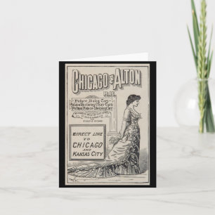 Notecard-Vintage Chicago-Reise Art-4 Karte