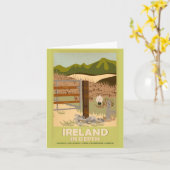 Notecard-Vintage Travel-Irland Karte (Gelbe Blume)