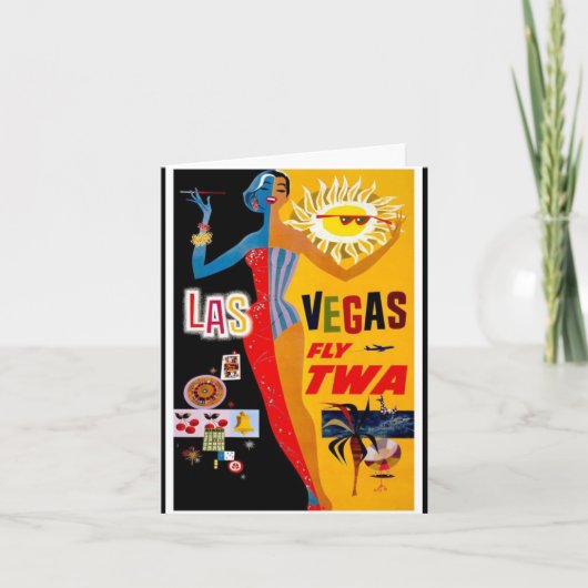 Notecard-Vintage Travel-Las Vegas Karte (Vorderseite)