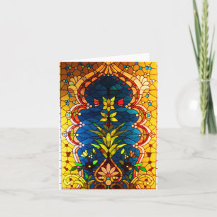 Notecard-Vintages Buntglas Art-19 Karte