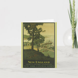 Notecard-Vintages Reise-Neues England Karte