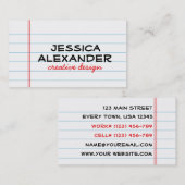 Notecard Visitenkarte (Vorne/Hinten)