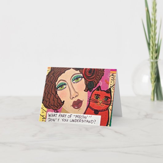 NOTECARD-WHAT TEIL MEOW NICHT VERSTEHEN SIE KARTE (Vorderseite)