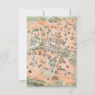 Notecards der Vintagen Karte von Paris