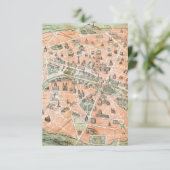 Notecards der Vintagen Karte von Paris (Stehend Vorderseite)