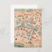 Notecards der Vintagen Karte von Paris (Vorne/Hinten)