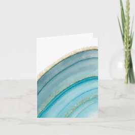 Notecards für aquamarine und Gold-Agate Dankeskarte