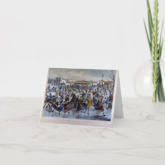 Notecards für den Ives-Skaten-Teich Feiertagskarte