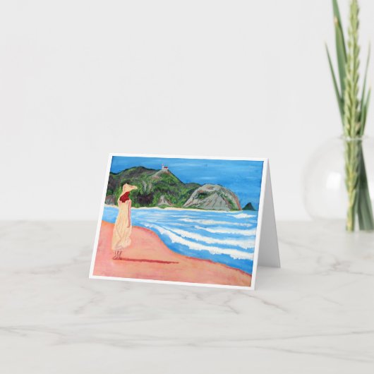 Notecards für Mädchen am Strand Karte (Vorderseite)