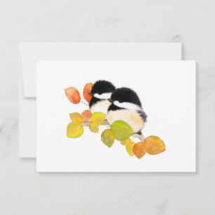 Notecards für Minimalistische Chickadee Bird Blank Dankeskarte