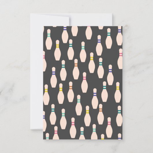 Notecards für personalisierte Bowling-Buttone Dankeskarte (Rückseite)