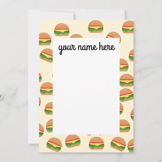 Notecards für Personalisierte Burger Einladung (Vorderseite)