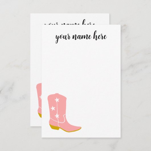 Notecards für personalisierte Cowboy-Stiefel Dankeskarte (Vorne/Hinten)