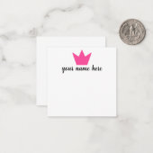 Notecards für personalisierte Crown Girls Mitteilungskarte (Vorderseite/Rückseite Beispiel)