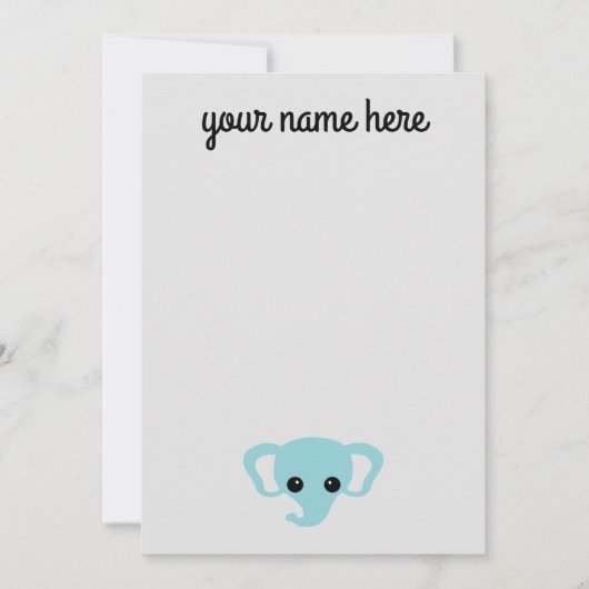 Notecards für personalisierte Elephant Kids Statio Einladung (Vorderseite)