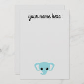 Notecards für personalisierte Elephant Kids Statio Einladung (Vorne/Hinten)