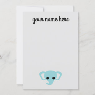 Notecards für personalisierte Elephant Kids Statio Einladung