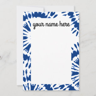 Notecards für personalisierte Indigoblau-Gefärbte  Dankeskarte