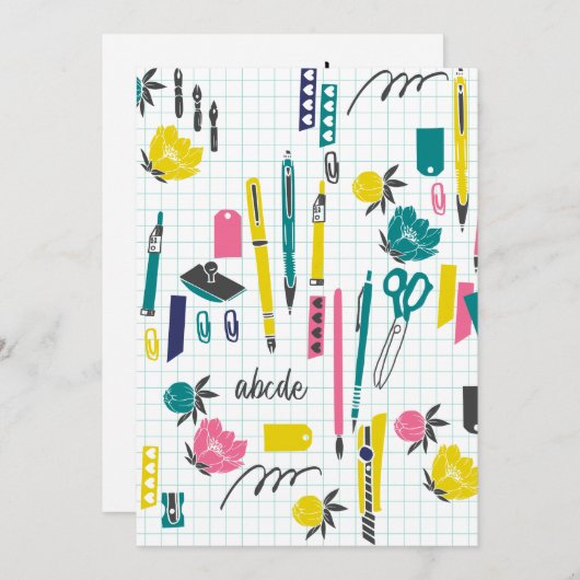 Notecards für Personalisierte Lehrkräfte Einladung (Vorne/Hinten)