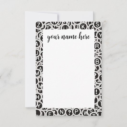 Notecards für personalisierte Schreibmaschinentast Dankeskarte (Vorderseite)