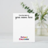 Notecards für personalisierte Schulberater Postkarte (Stehend Vorderseite)