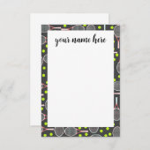 Notecards für personalisierte Tennis-Rackets Dankeskarte (Vorne/Hinten)