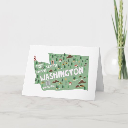 Notecards für Sehenswürdigkeiten des Washingtoner Dankeskarte (Vorderseite)