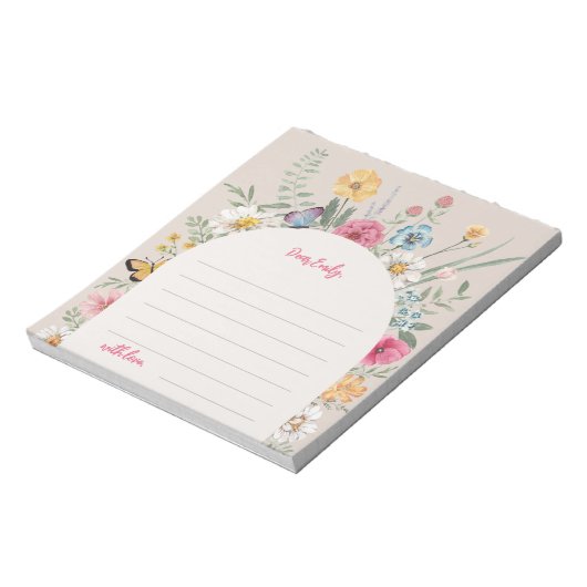 Notecards für Wildblumen | Notepad Notizblock (Rotiert)