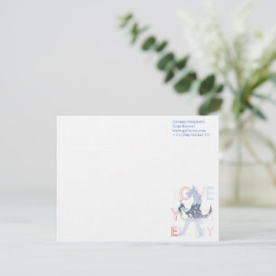 Notecards German Shepherd Watercolor Blue Einladung