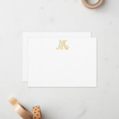 Notecards KM Monogramm oder MK Monogramm Mitteilungskarte (Vorderseite/Rückseite Beispiel)