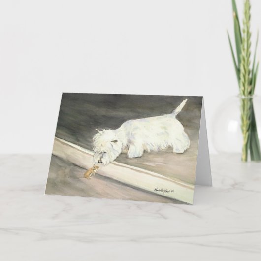 Notecards von "West Highland Terrier Meets Hamster Karte (Vorderseite)