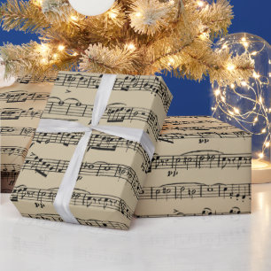 Noten auf altem Papier Geschenkpapier