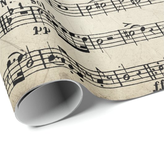 Noten auf altem Papier Geschenkpapier (Rolleneckpunkt)