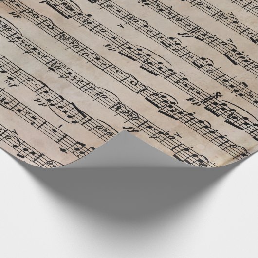 Noten auf altem Papier Geschenkpapier (Ecke)