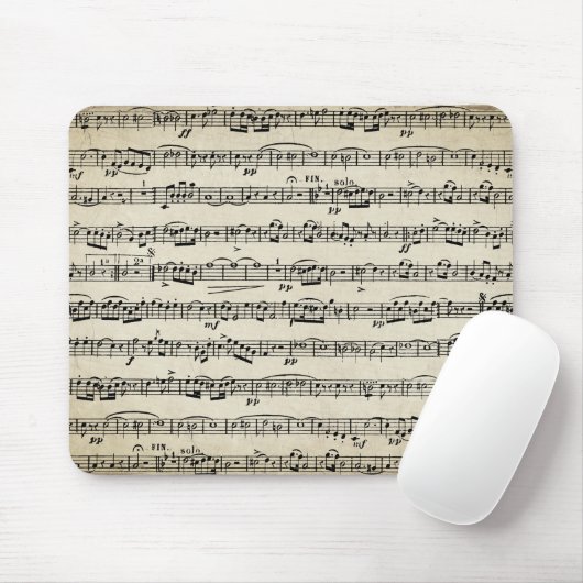 Noten auf altem Papier Mousepad (Mit Mouse)