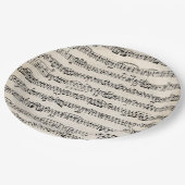 Noten auf altem Papier Pappteller (Schrägansicht)