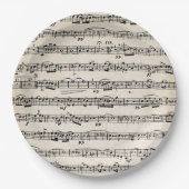 Noten auf altem Papier Pappteller (Vorderseite)