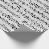 Noten auf Birkenbaum Geschenkpapier (Ecke)