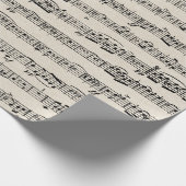 Noten auf Burlap Geschenkpapier (Ecke)